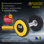 Crno-žuti okrugli teg (New dumbbell black-yellow round) SET - Čišćenje magacina